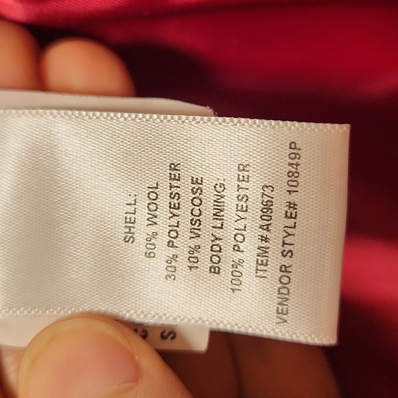 Red Burgundy Wool Coat - Picture 5 of 12